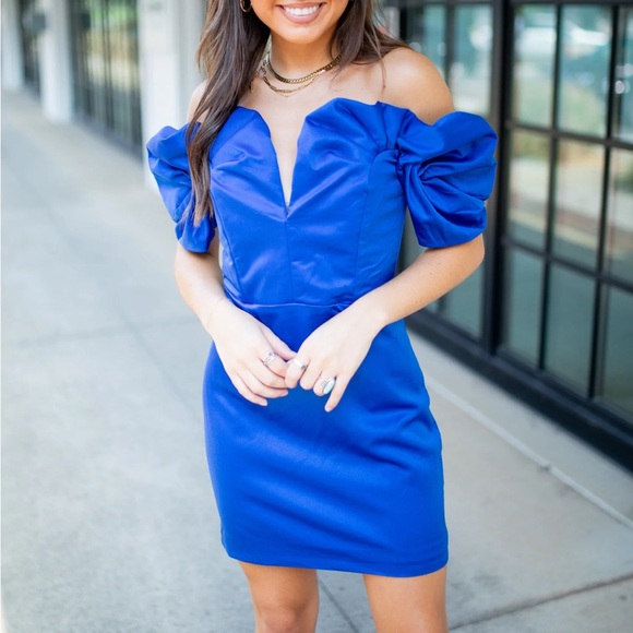 DO+BE Dresses & Skirts - DO+BE Off The Shoulder Cobalt Blue Mini Dress - Size S